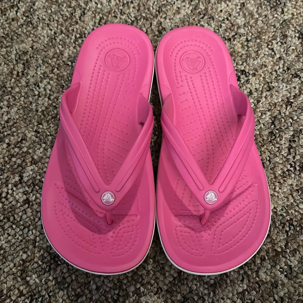 Crocs Pink Flip Flops
